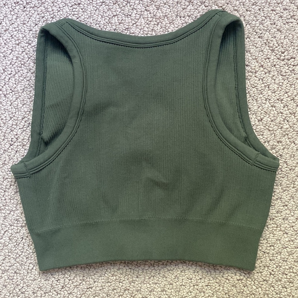 Ribbed 2 piece workout set crop top & seamless high rise leggings - Picture 6 of 8